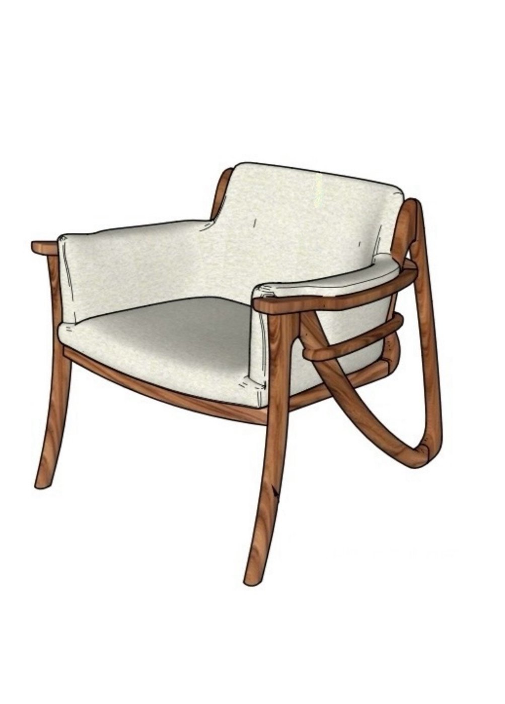 The original concept sketch of Stenah's first chair